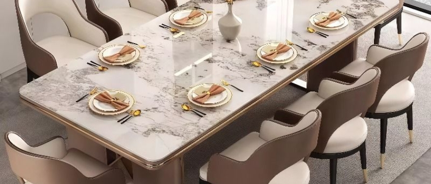 Marble Top Dining Table Set